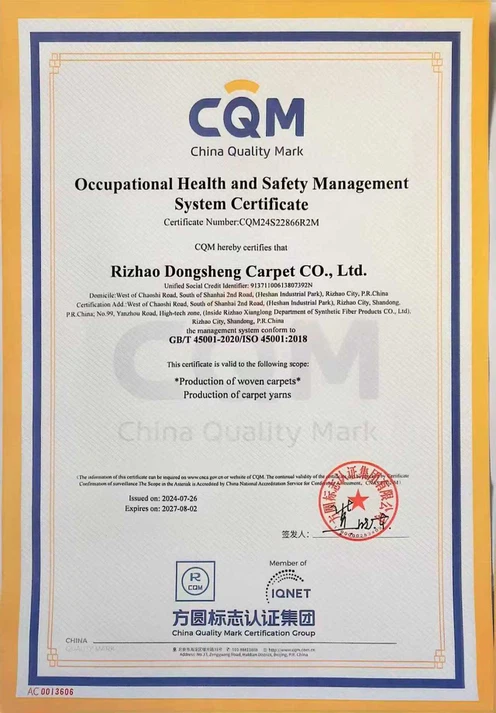Occupational Health and Safety Management System Certificate Occupational Health and Safety Management System Certificate